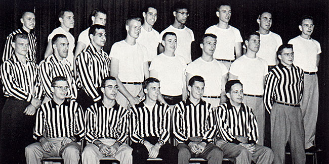 Cal Korf (front row, center), president of the Whistle Blowers Club