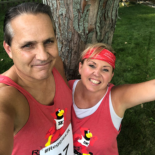 Randy and Jennifer Johnson, ready to race.