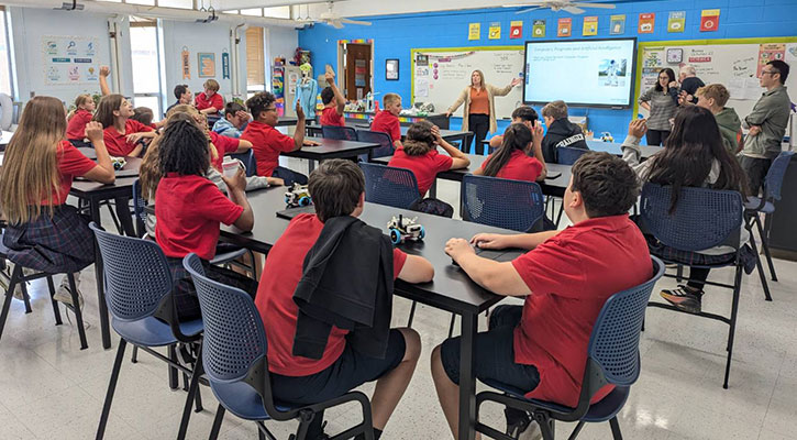Day One (Oct 21, 2024) taught St. Mary students how to understand AI through their life experiences.