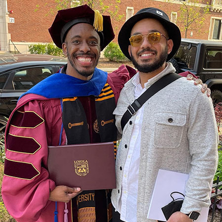 Quortne Hutchings earns his Ph.D. at Loyola University.