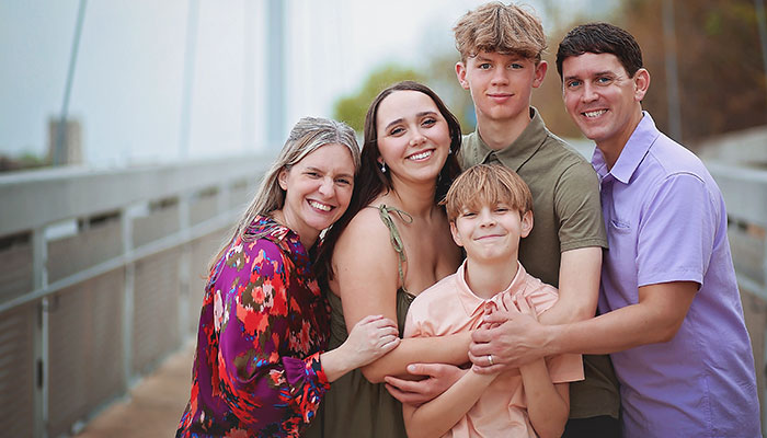 Erin Anderson and family: stepdaughter, Relena; sons Wyatt and Tristan; and husband, Mark.
