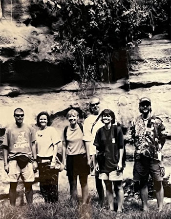 David Walker (right) leads a Study Abroad trip to Kenya in 1998.