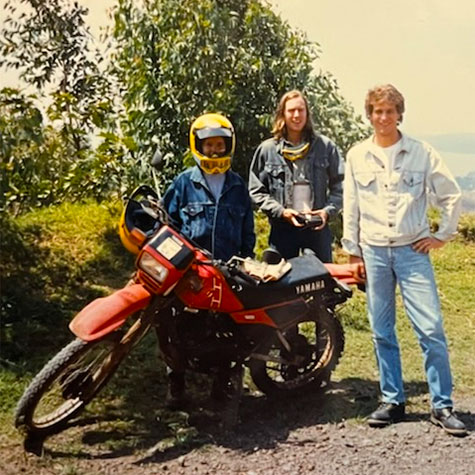 Peace Corps motorcycle training, Bukavu, Zaire, 1989.