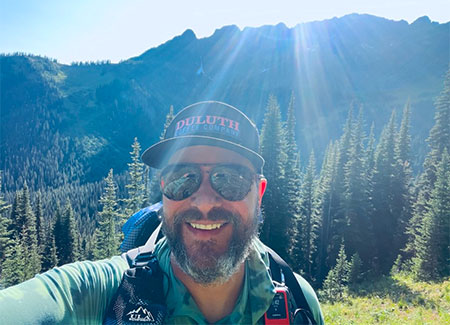 Hiking part of the Pacific Crest Trail in Washington state, 2024.