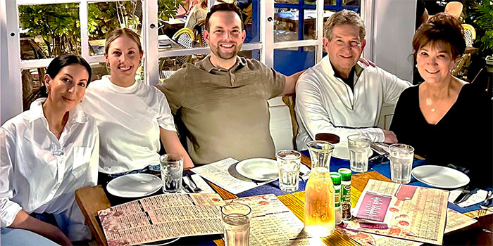 The Surbers with their son, Jon, and his wife, Jessica – and, far left, their daughter, Jessica.
